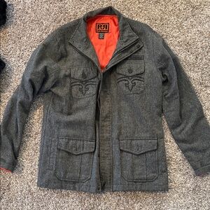 Rock Revival Charcoal Gray Men's Military Jacket